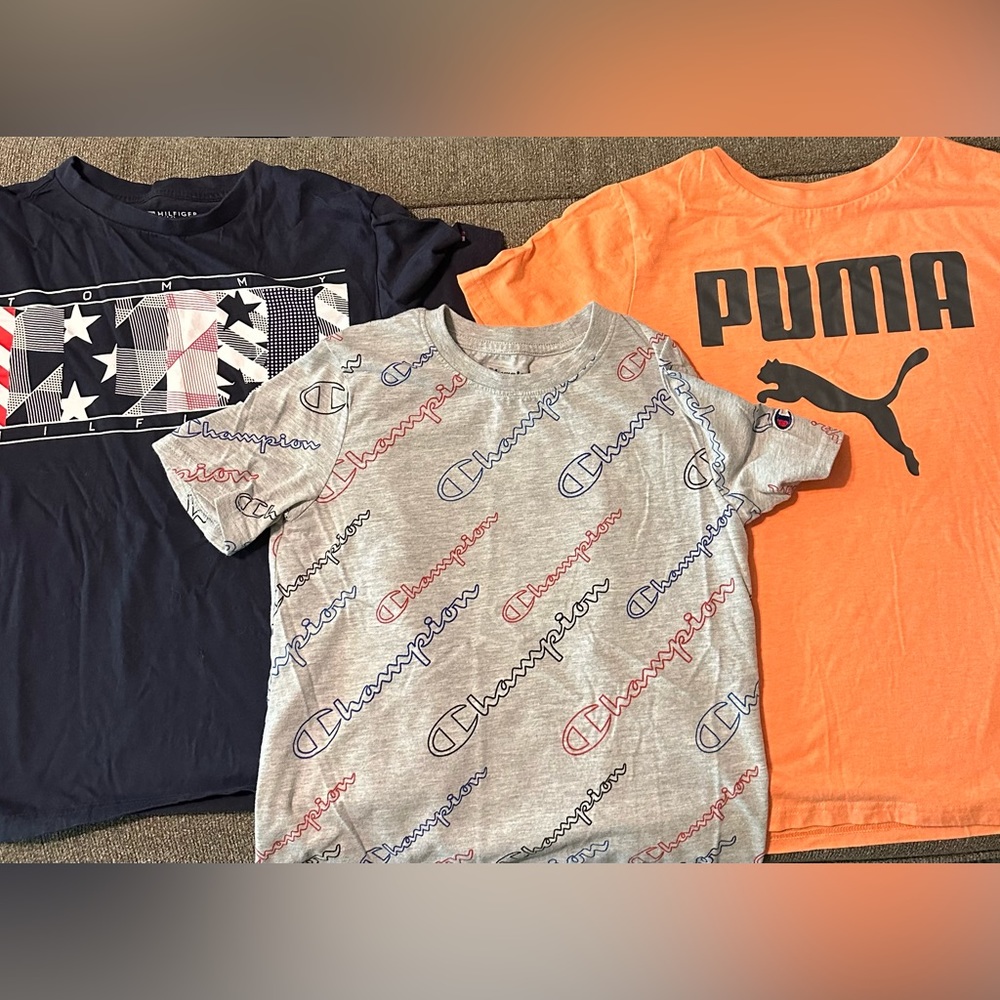 3 Boys Medium T-shirts (Tommy Hilfiger, Champion, Puma)